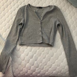 Zara long sleeved crop top